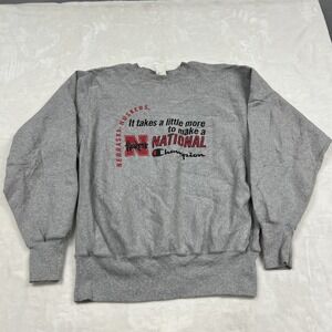 Champion Sweatshirt Mens XL Gray Nebraska Huskers Reverse Weave Champion